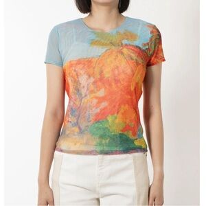 Desigual Multicolor Abstract Short Sleeve Top
